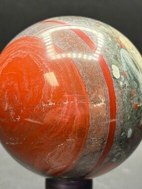 Polished Bloodstone Crystal Sphere - Home Art Accent